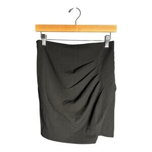 St. Studio Black Wrap Mini Skirt With Ruching & Side Zipper Small